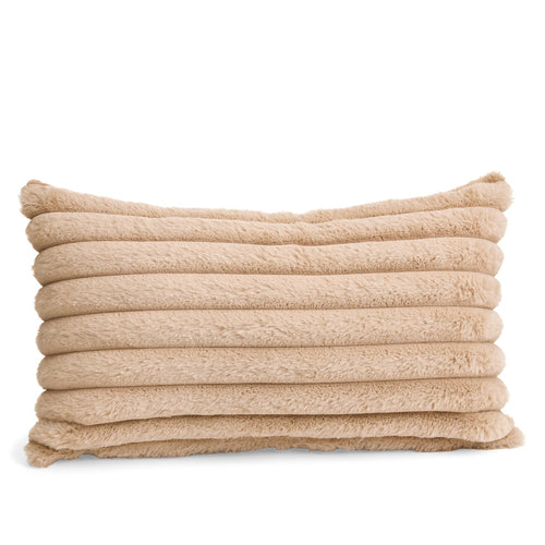 Rectangle faux fur cushion - Camel