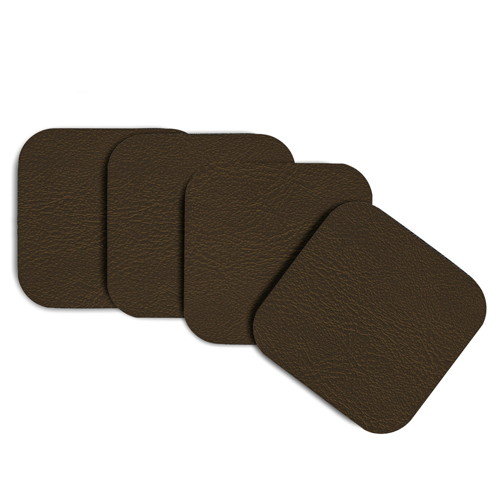 Ensemble de sous-verres bruns - Faux cuir