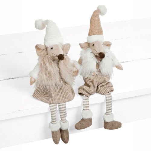 Souris assise - Robe beige