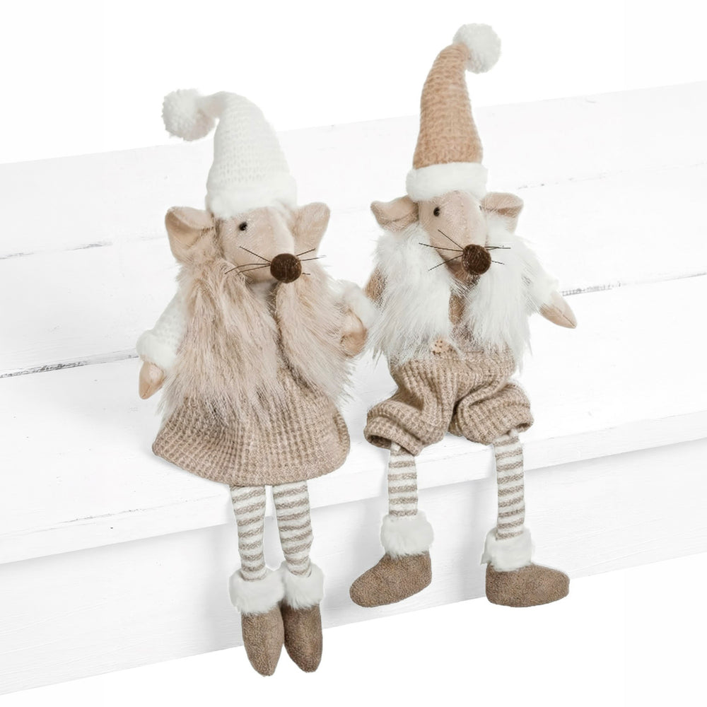 Souris assise - Robe beige