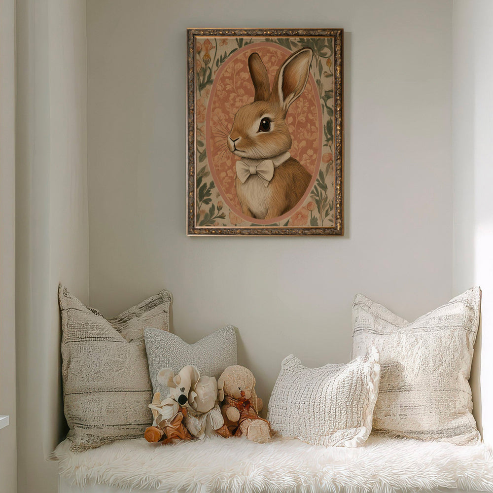 Toile vintage - Lapin élégant