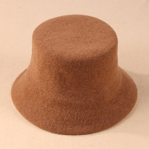 Chapeau cloche en laine - Camel||Wool Bucket hat - Camel