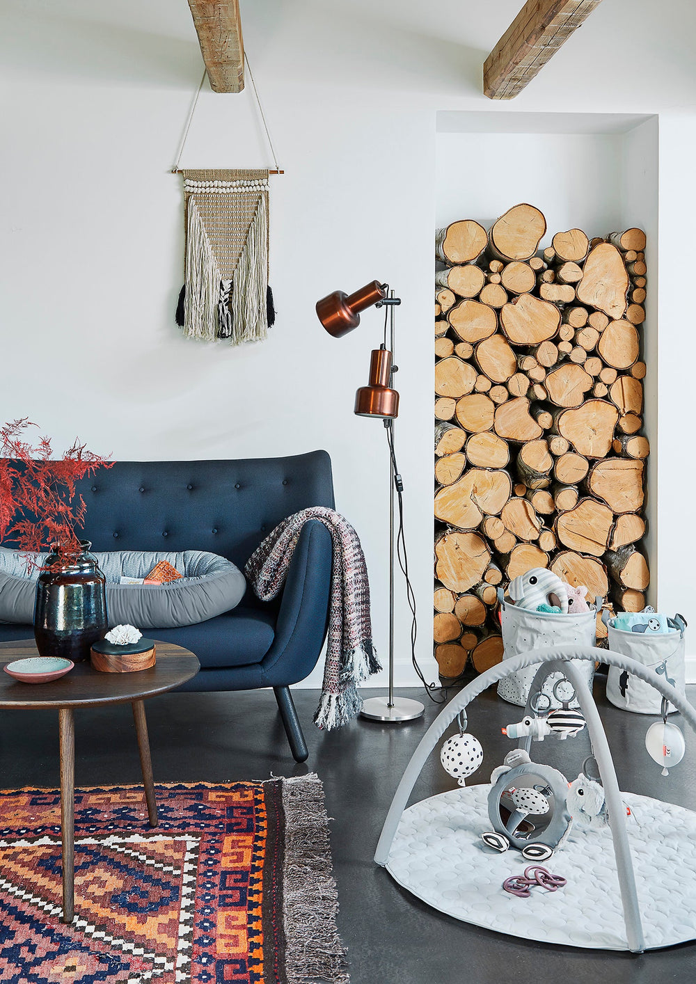 Play mat - Deer friends Grey