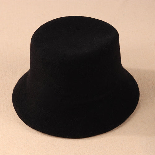 Chapeau cloche en laine - Noir||Wool Bucket hat - Black