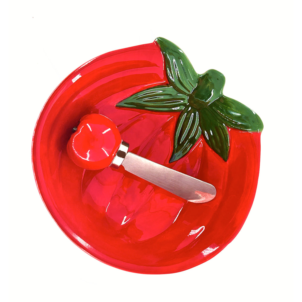 Bowl & spreader set - Tomato