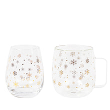 Duo de verres - Flocons or