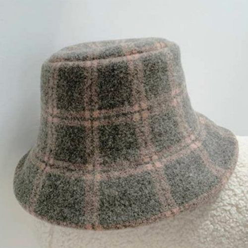 Chapeau cloche - Carreauté gris||Bucket hat - Grey plaid