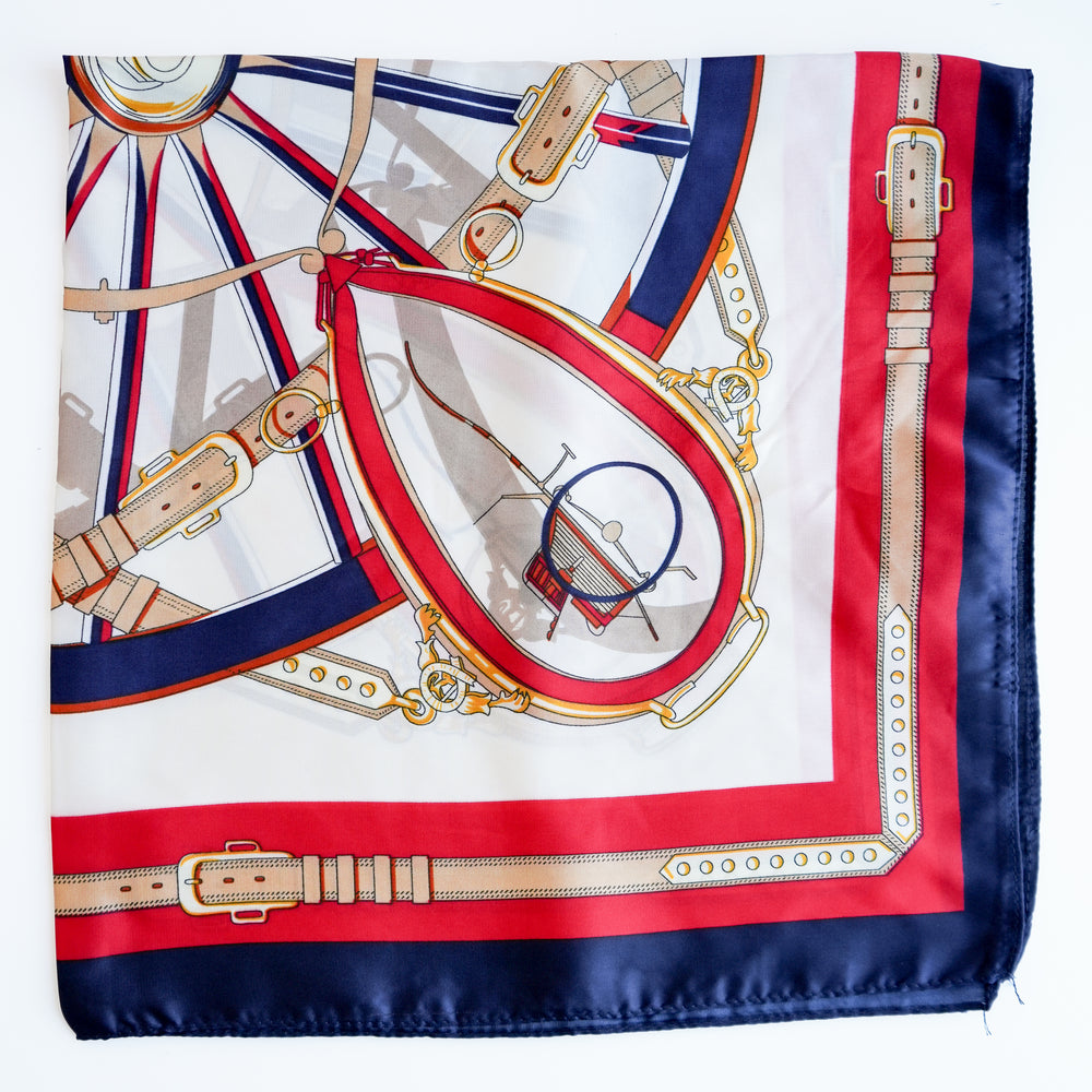 Foulard carré en satin - Rouge