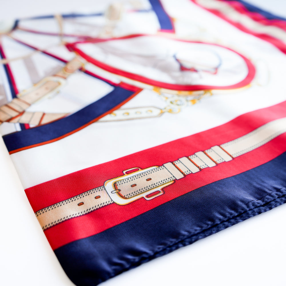 Foulard carré en satin - Rouge