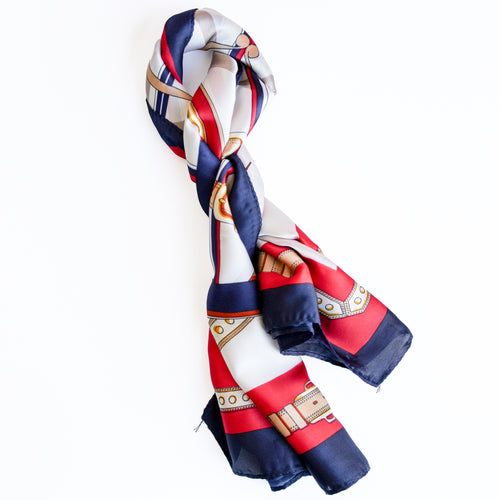 Foulard carré en satin - Rouge