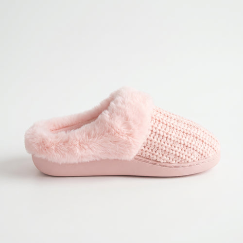 Pantoufle fermée avec fourrure - Rose