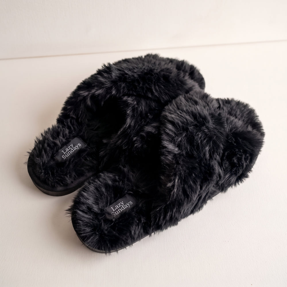Crossed slipper - Black