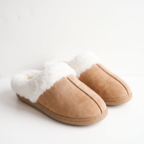 Closed slipper with fur - Beige