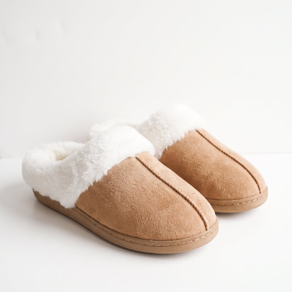 Closed slipper with fur - Beige