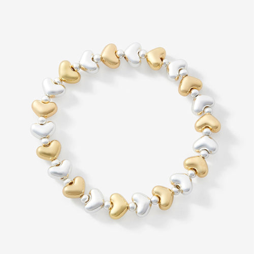 Stretch bracelet - Bicolor heart