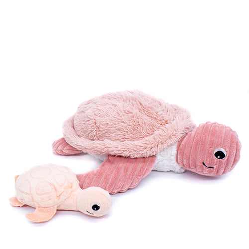 Peluche maman-bébé - Sauvenou la tortue rose