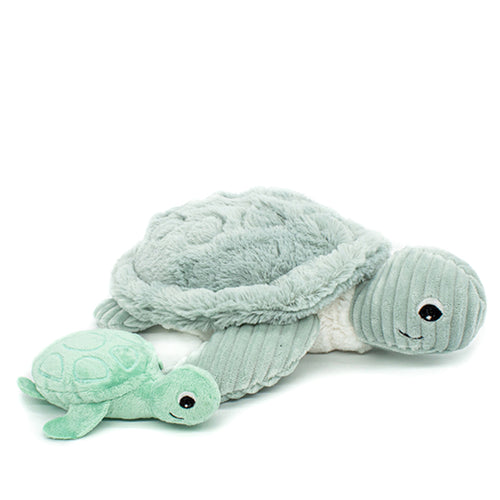 Peluche maman-bébé - Sauvenou la tortue menthe