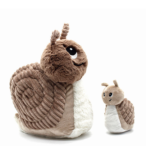 Peluche maman-bébé - Speedou l'escargot brun