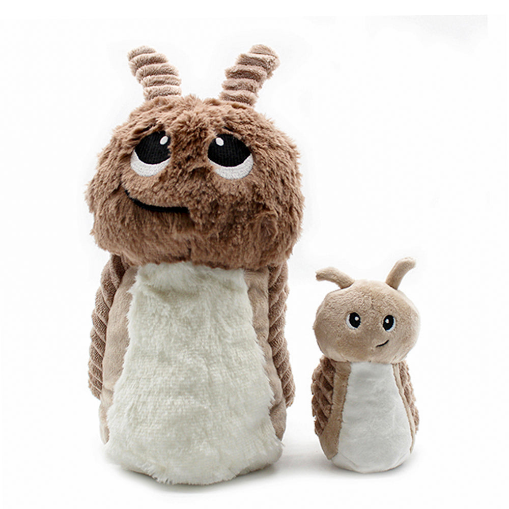 Peluche maman-bébé - Speedou l'escargot brun