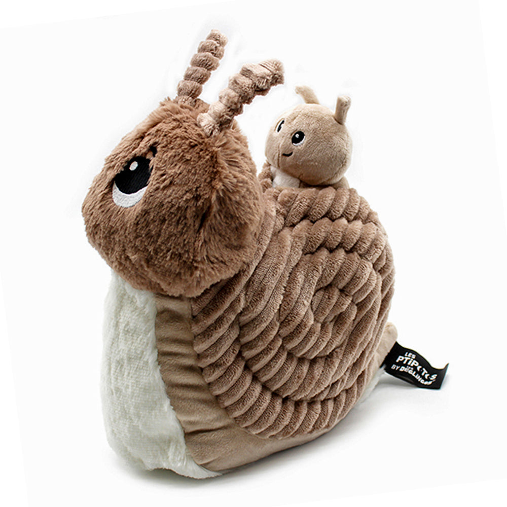 Peluche maman-bébé - Speedou l'escargot brun