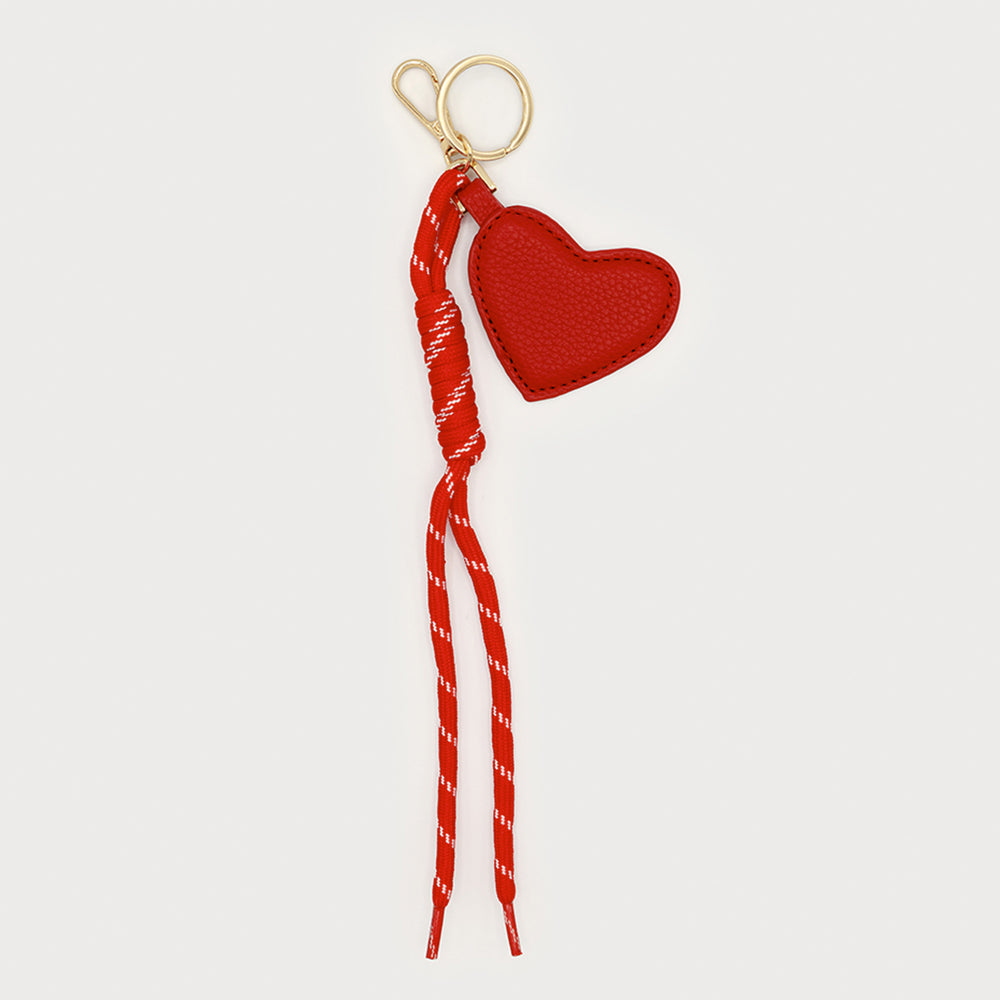 Gold keychain - Red cord & heart