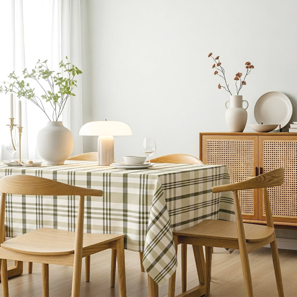 Yarn-dyed tablecloth - Olive checks