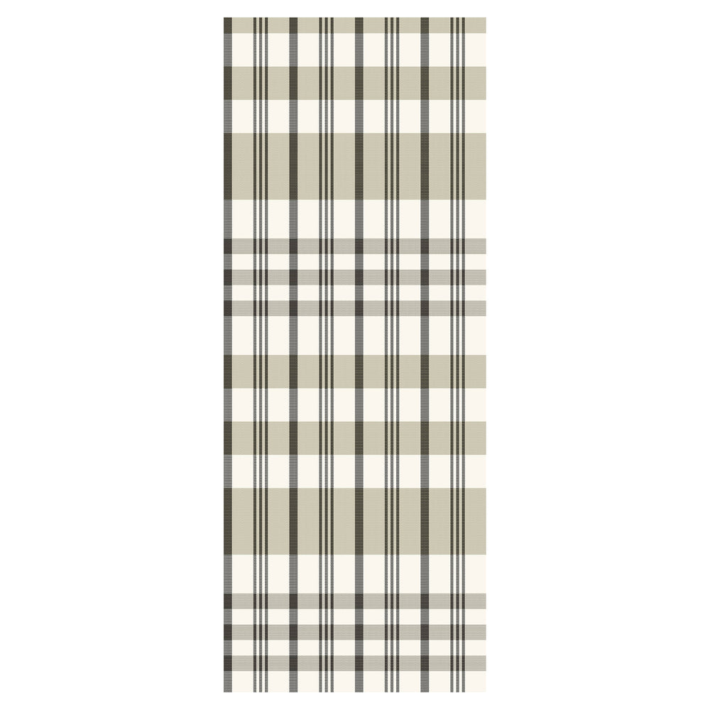Chemin de table - Carreaux olive