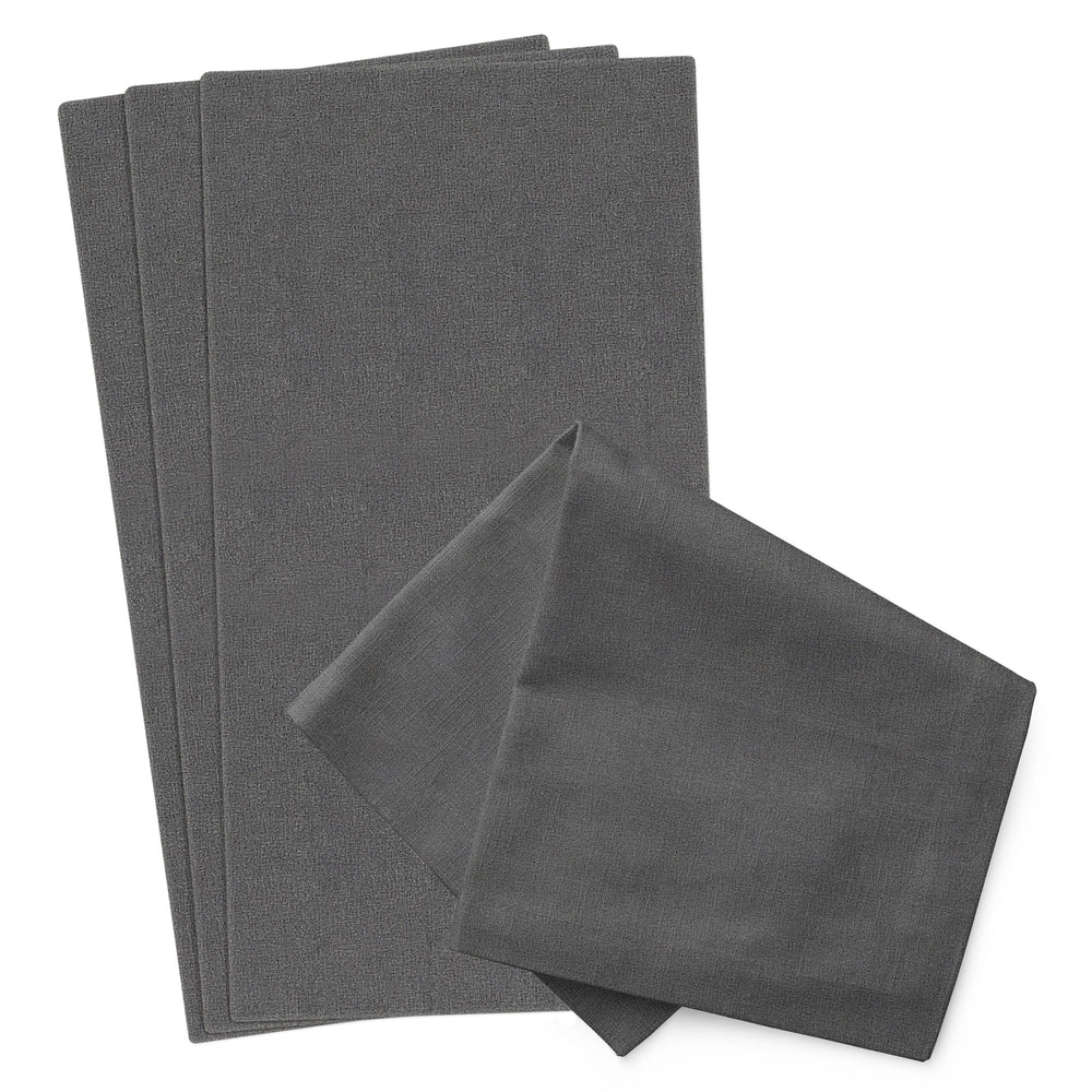 Ensemble de 4 serviettes de table en tissu - Charbon