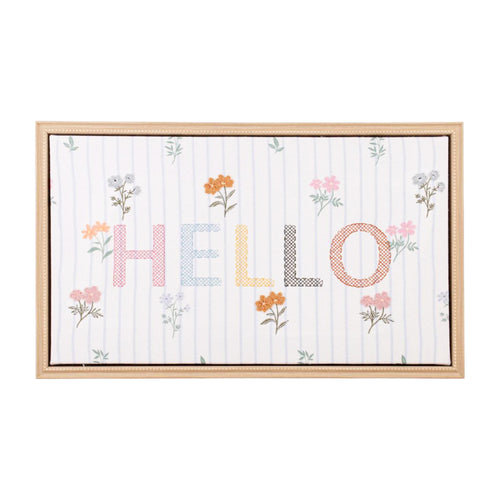 Wall plaque - Hello with flowers