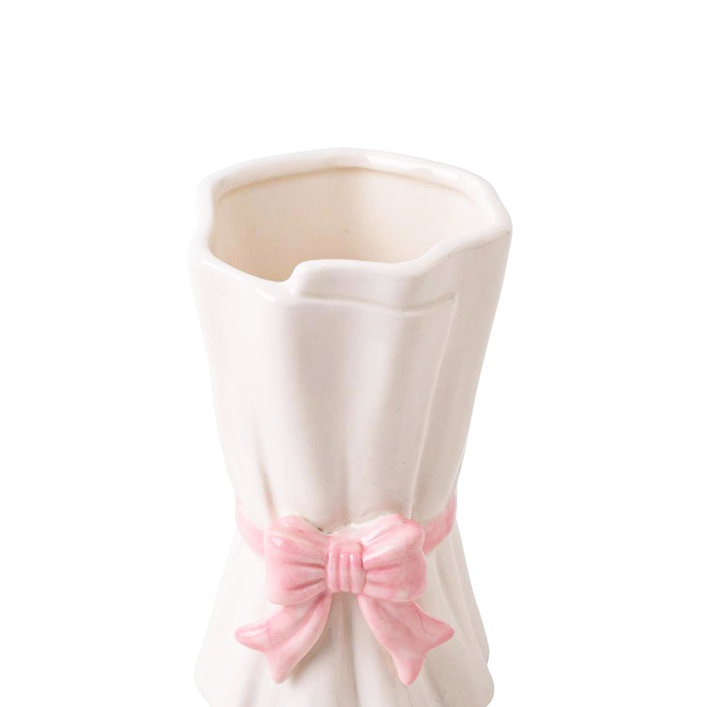 White vase - Pink loop