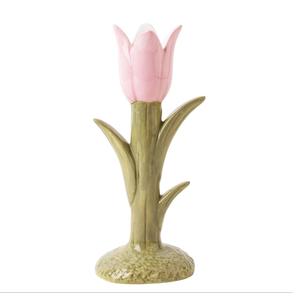 Candle holder - Pink tulips