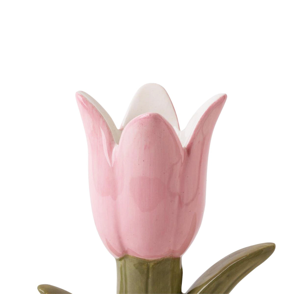 Candle holder - Pink tulips