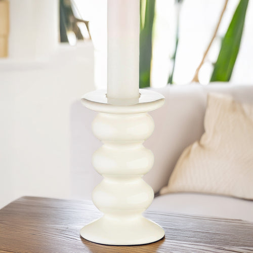 Porte-chandelle à formes arrondies - Blanc