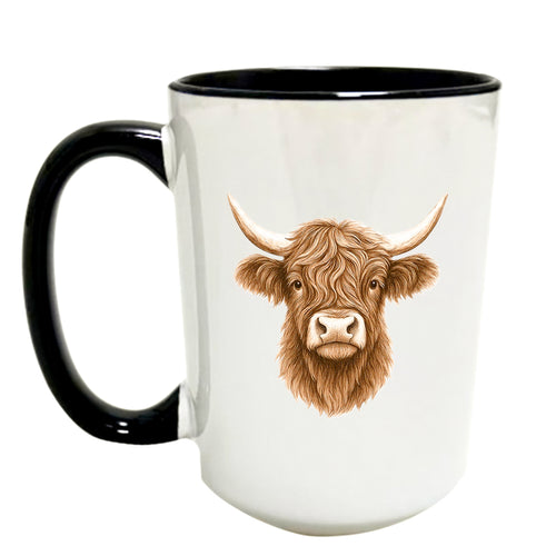 Tasse blanche - Vache Highland