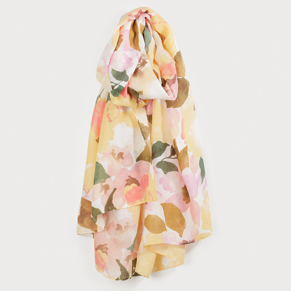 Yellow scarf - Floral bouquet