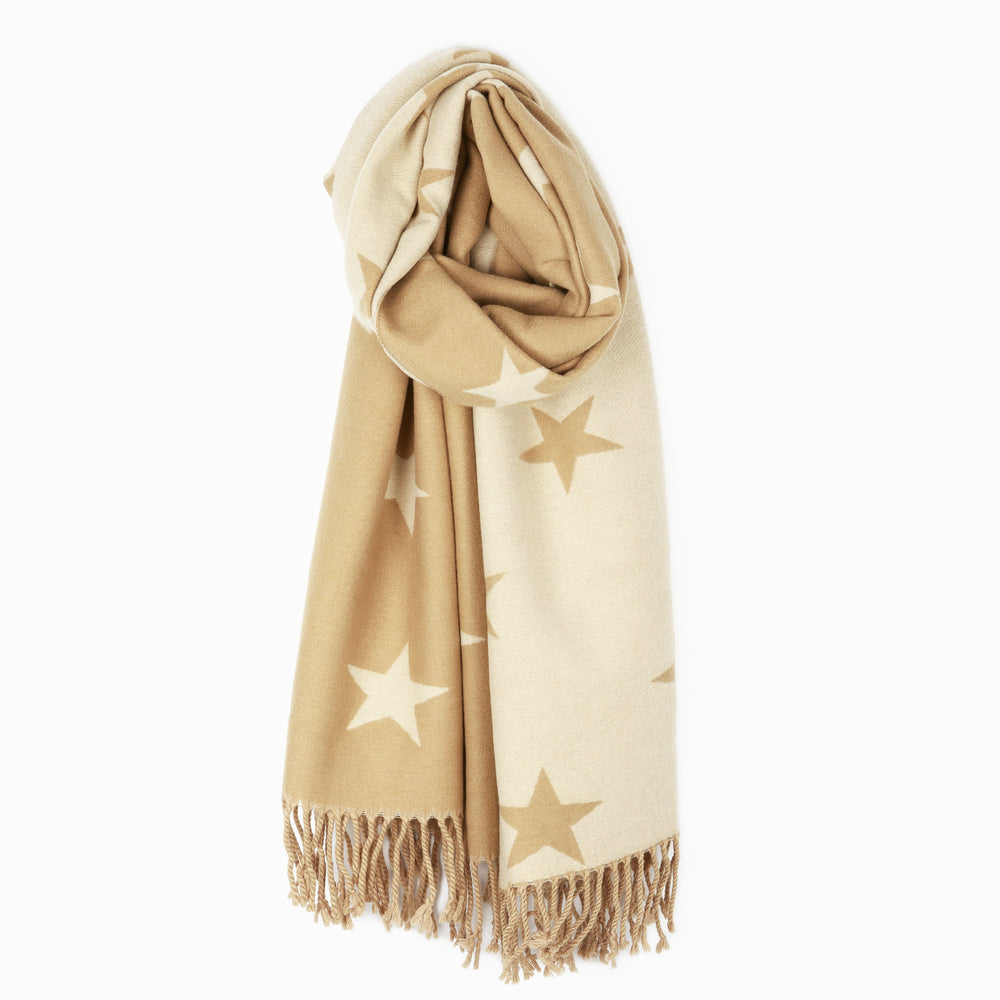 Foulard aux motifs d'étoiles - Crème & beige