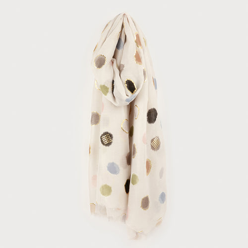 Light scarf - Colored polka dots