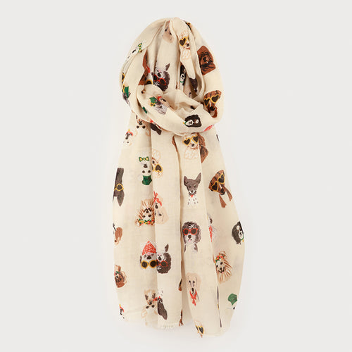 Light scarf - Playful dogs