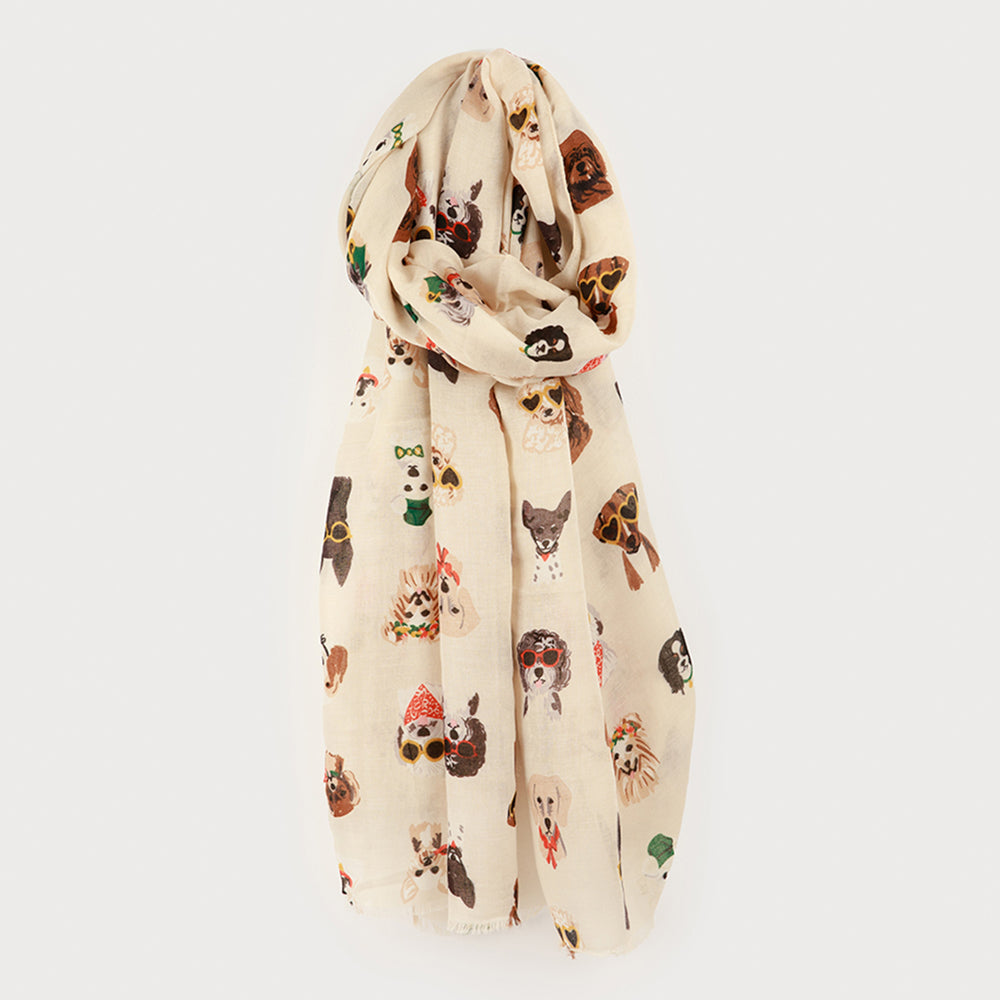 Light scarf - Playful dogs