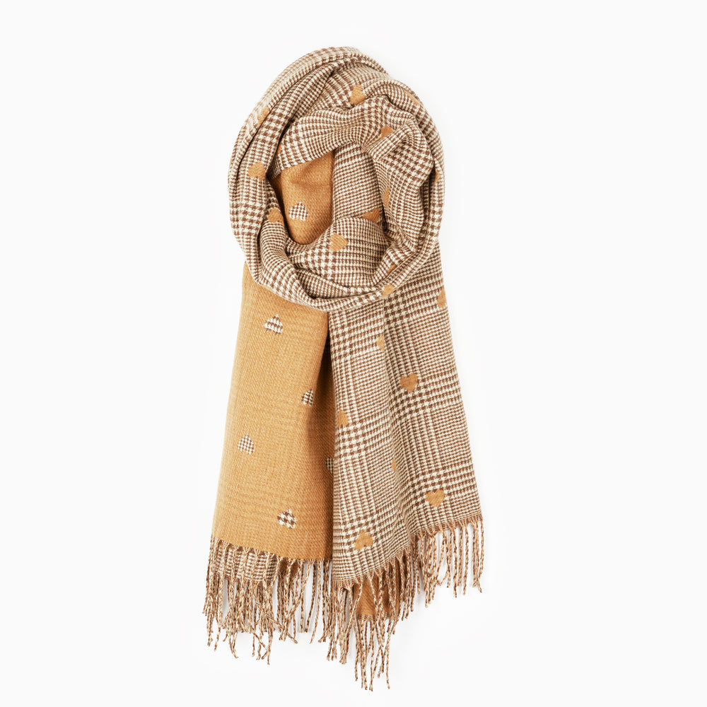 Heart scarf - Brown