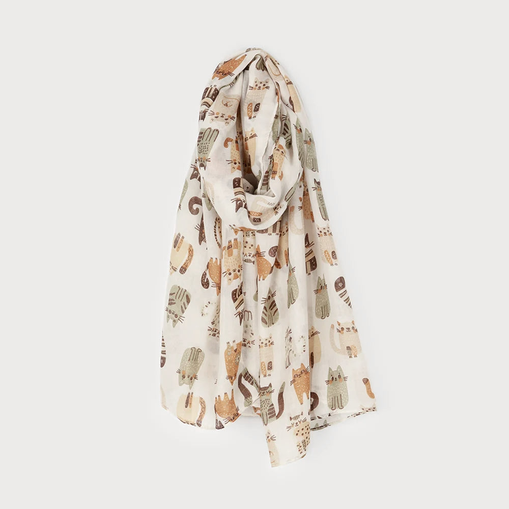 Foulard beige - Chats