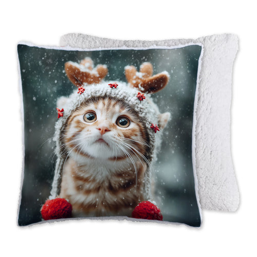 Coussin - Chat de Noël