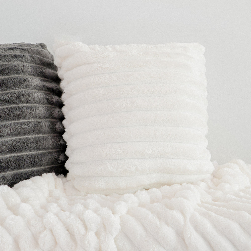 Coussin côtelé - Ivoire