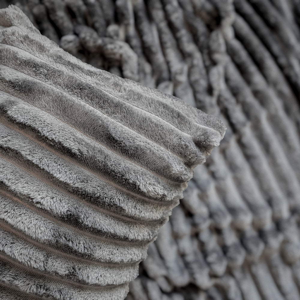 Coussin côtelé - Gris