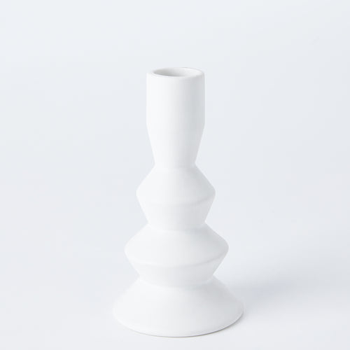 Porte-bougie ondulé - Blanc mat||Wavy candle holder - White mat
