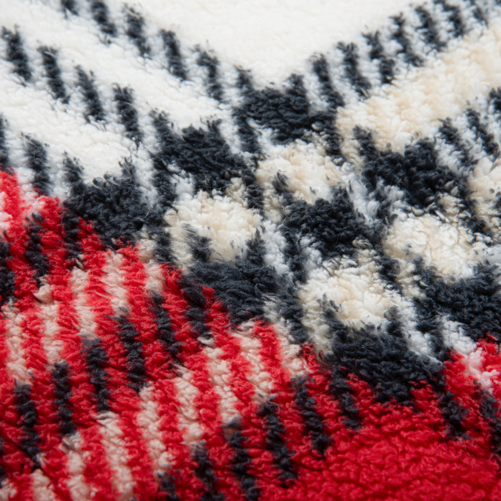 Jeté en sherpa - Carreaux rouges