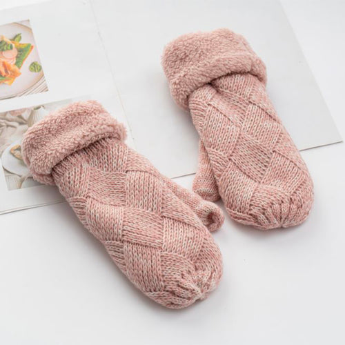 Mitaines en tricot - Rose||Knit mittens - Pink