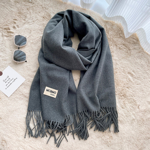 Foulard à franges - Gris||Fringe scarf - Grey