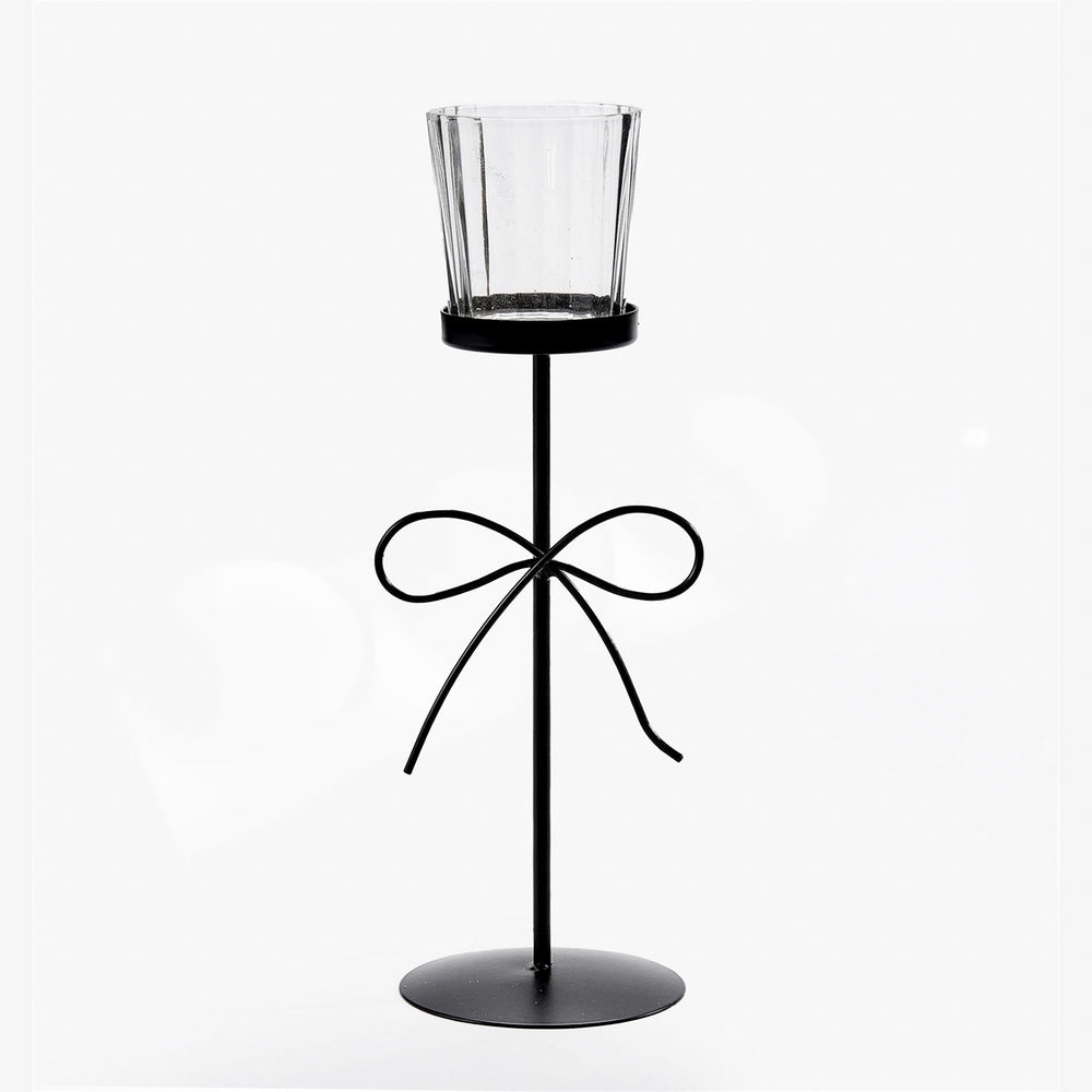 Porte-chandelle noir avec boucle - Grand