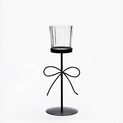Porte-chandelle noir avec boucle - Petit